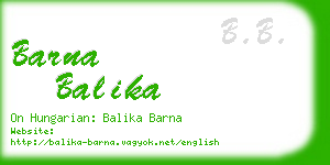 barna balika business card